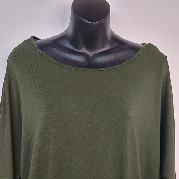 Apt. 9 Women's Green Ruched Sleeve Top Blouse Size L - Picture 4 of 12